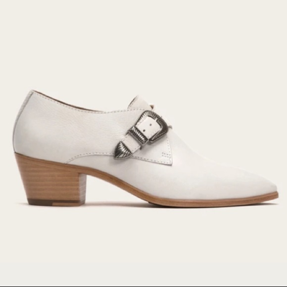 Frye white Ellen Buckle Monk leather western short bootie - Picture 2 of 15